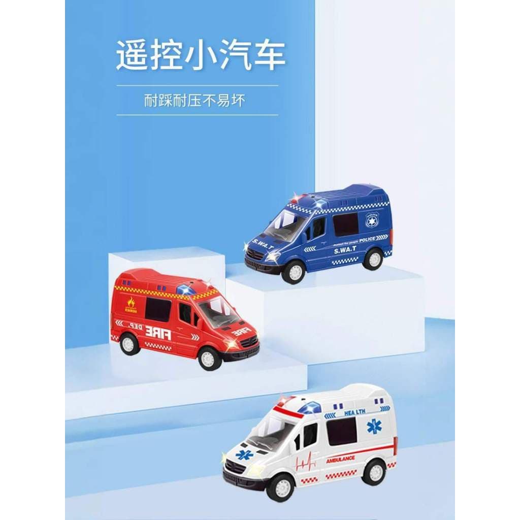 Novos brinquedos infantis carro de controle remoto ambulância caminhão de bombeiros modelo de carro de brinquedo elétric