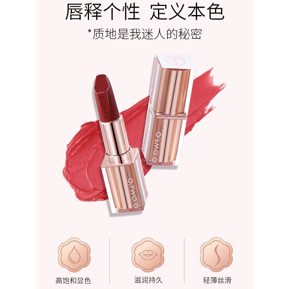 OTWO Velvet Matte Batom Laranja Rosa Branqueador Fosco Hidratante Não-secagem de Longa Duração Não Desbotamento Batom Es