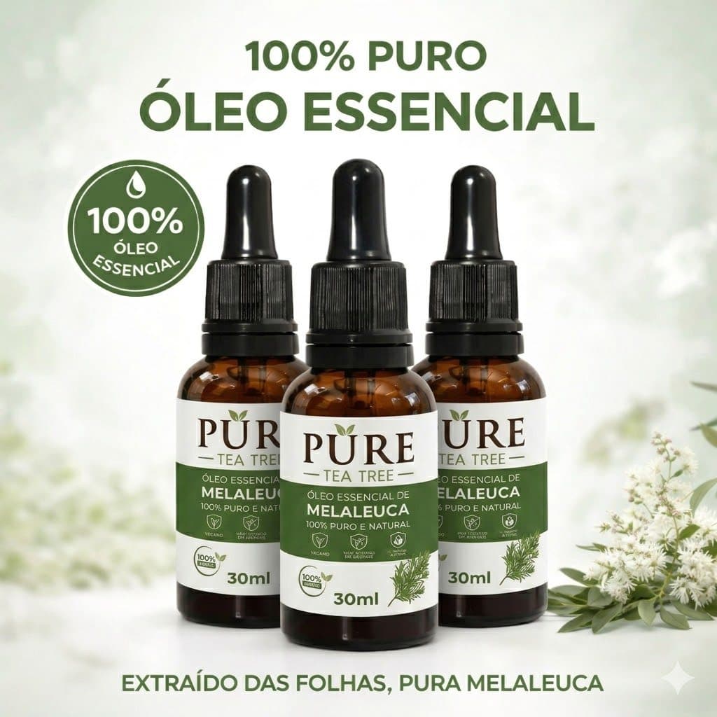 Óleo Essencial De Melaleuca 100% Puro 30ml Contra Micose Acne