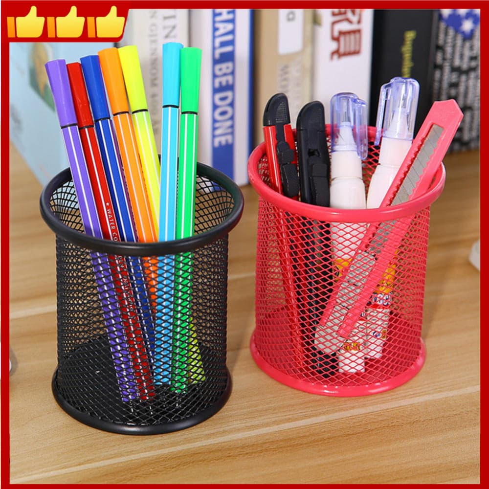 Organizador De Mesa De Copo De Caneta De Malha De Metal Multicolorido Para Material De Escritório E Escolar