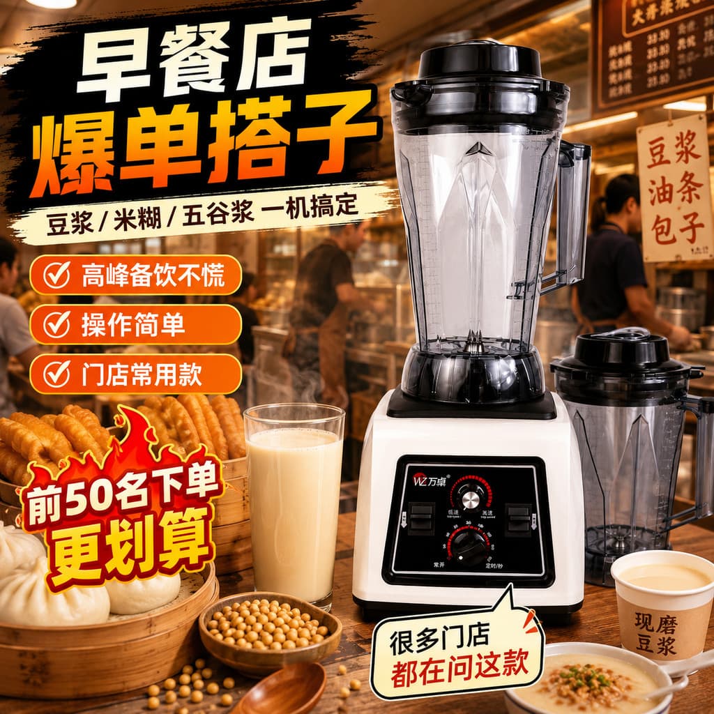 Wanzhuo fabricante de leite de soja comercial café da manhã molhado seco dupla utilização recém-moído sem filtro sem res