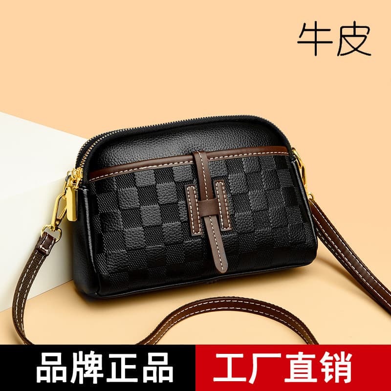 Bolsa de couro genuíno para celular feminina 2024 novo estilo Mini bolsa mensageiro de couro macio estilo Horizontal bol