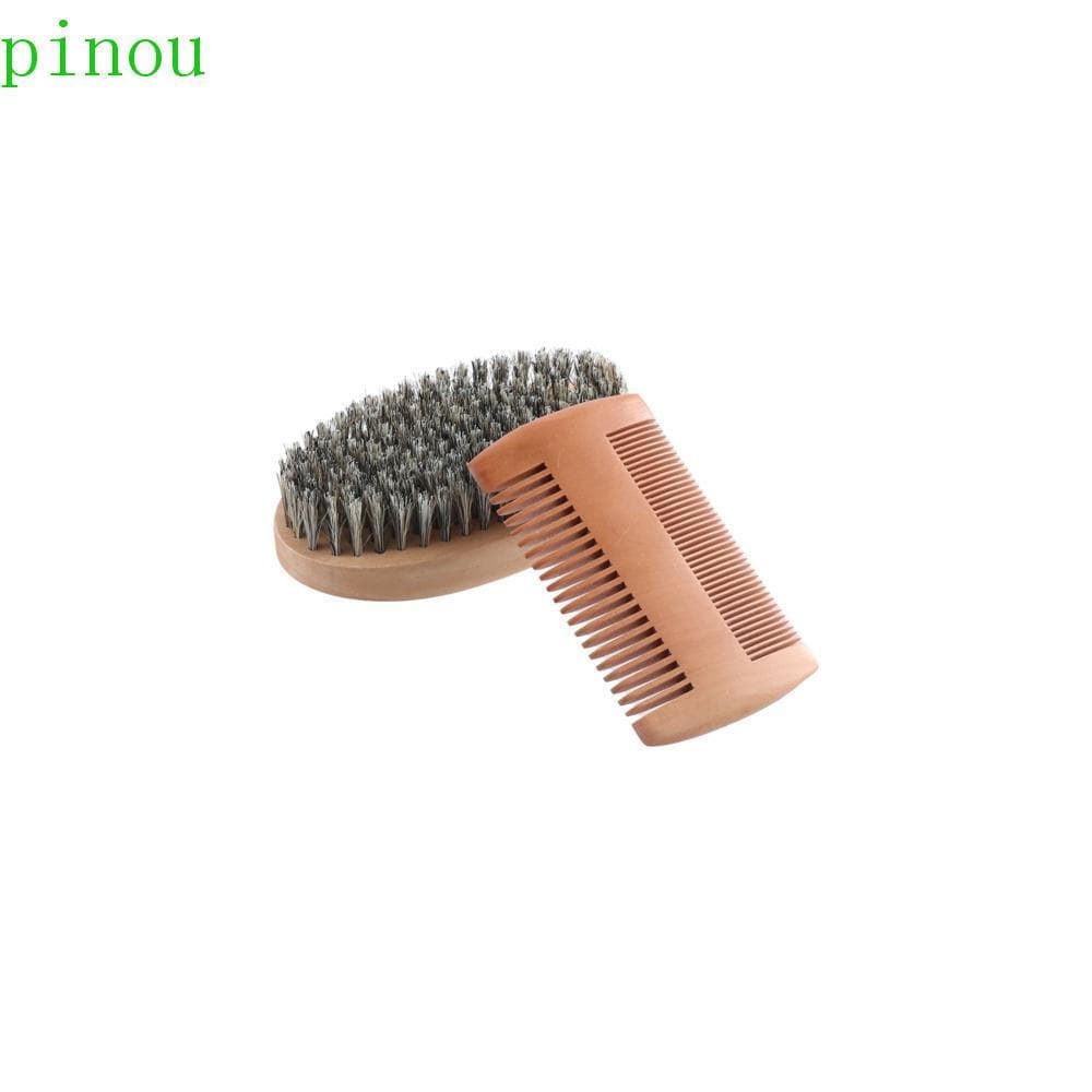 PINOU 2/3pcs Kit De Pente De Bigode Masculino , Conjunto Profissional De Escova De Barba E Cerdas De Javali , Macio