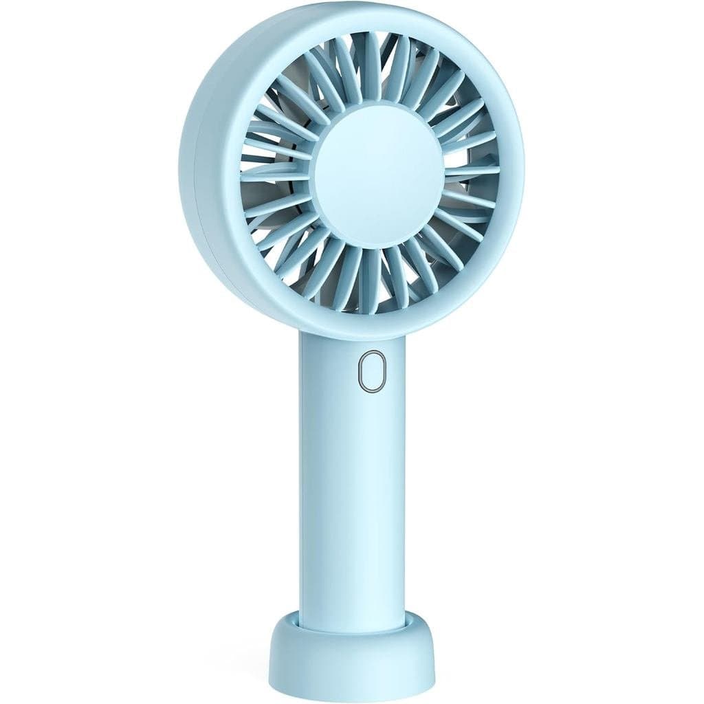 Ventilador Portátil de Mão, Ventilador Pessoal Recarregável por USB com Base, Bateria de Longa Duração de 10 Horas, Mini