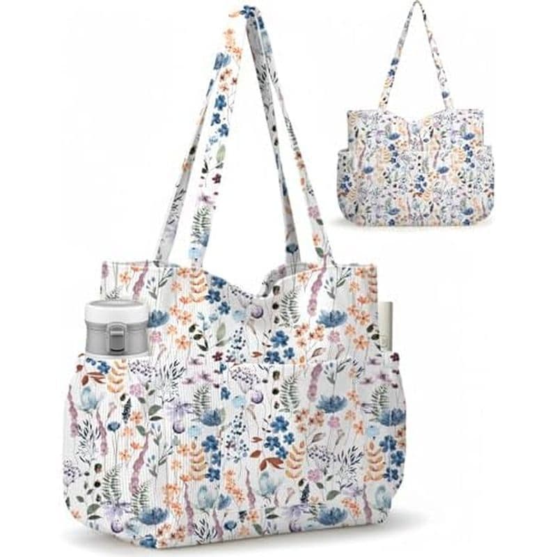 Sacola De Veludo Para Mulheres , Sacolas Fofas De Grande Capacidade Com 6 Bolsos , Bolsa De Ombro Crossbody Trabalho , V