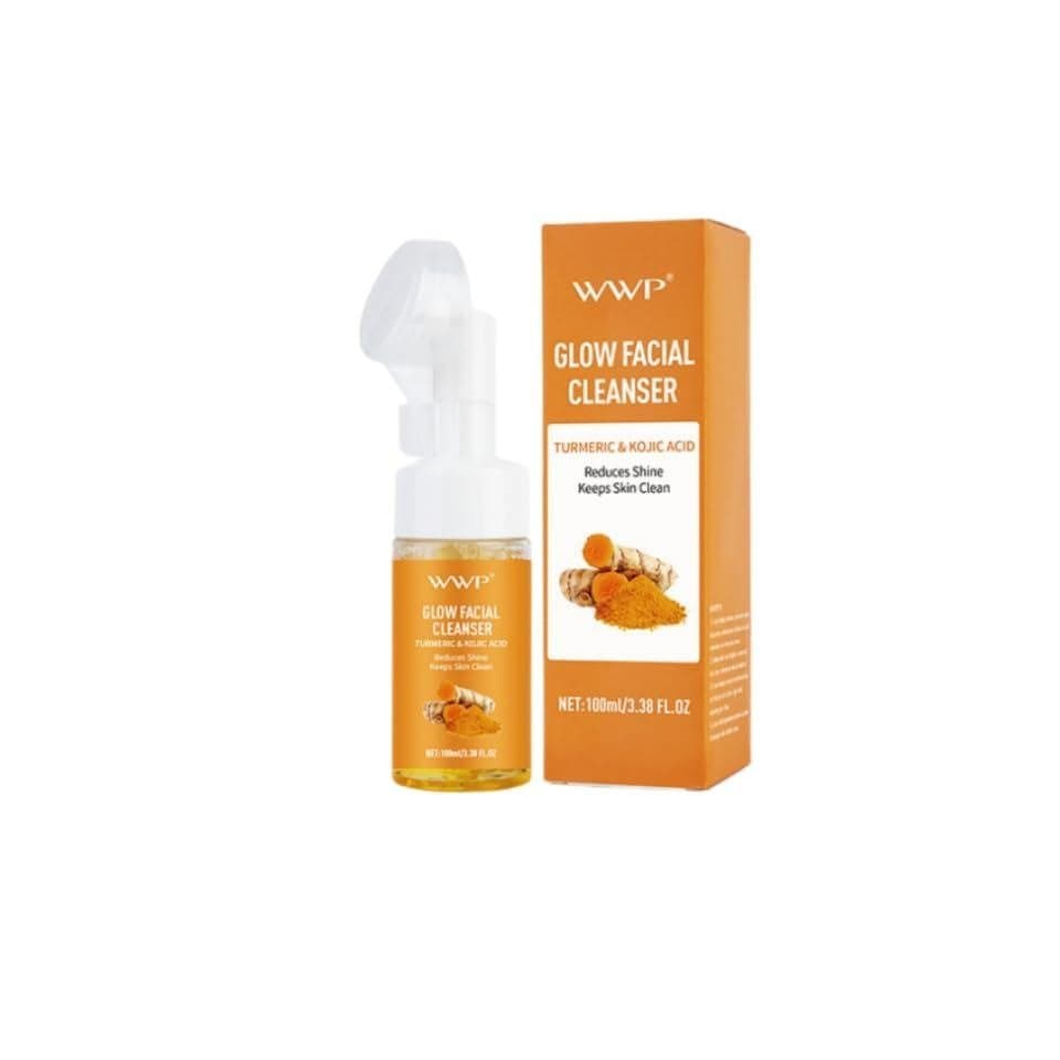 Mousse de Limpeza Facial Suave com Cúrcuma e Ácido Kójico para Todos os Tipos de Pele, Remoção Profunda de Maquiagem, Co