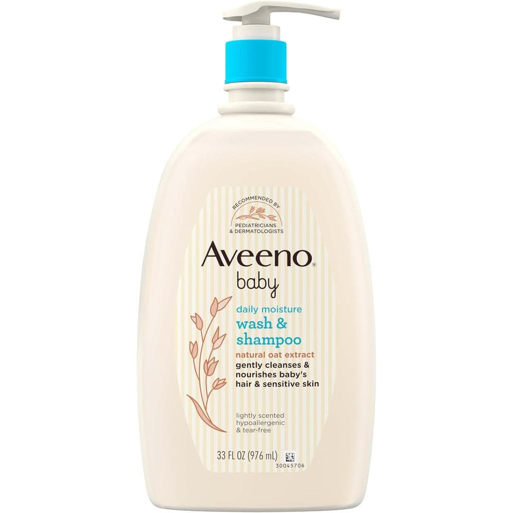Aveeno Baby Sabonete Líquido e Shampoo Hidratante Diário com Extrato de Aveia, Hipoalergênico, Sem Lágrimas, Sem Paraben