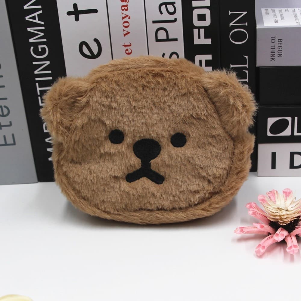 Raro estranho pequeno saco de armazenamento pequeno High-End requintado moeda bolsa urso de pelúcia único chave batom le