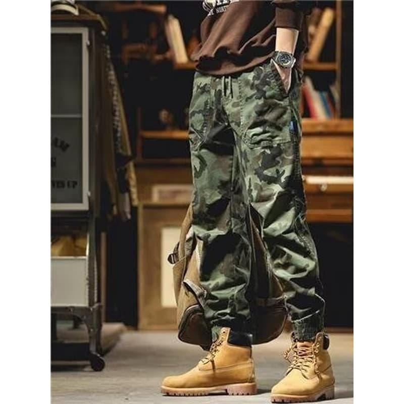 American Street Wear camuflagem macacão masculino primavera verão estilo 2025 novo estilo solto calças casuais High-End