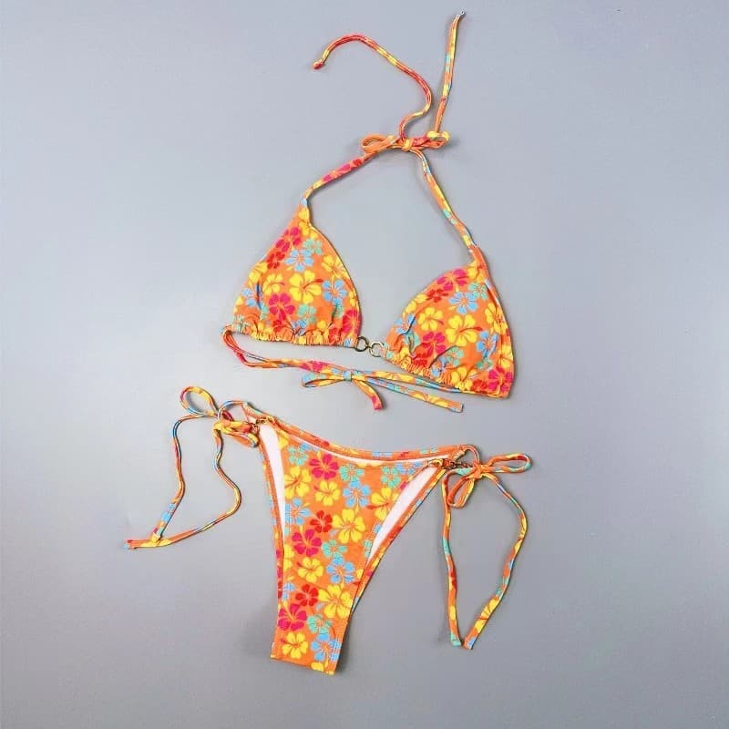 Âmbar pedido exterior senhoras fresco Floral Split maiô puro desejo férias biquíni terno primavera quente com almofada n