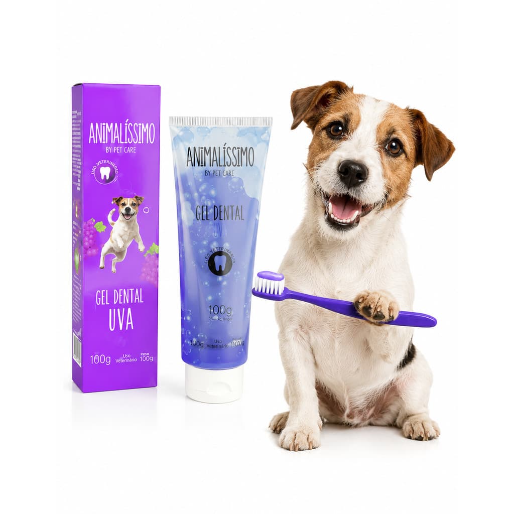 Creme Dental Pasta de Dente Gel Dental Cães e Gatos 90g