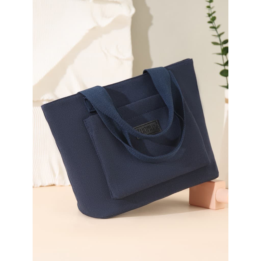 Bolsa de lona de cor sólida sacola de meia-idade jovens bolsa Casual Commuter grande capacidade elegante todos @