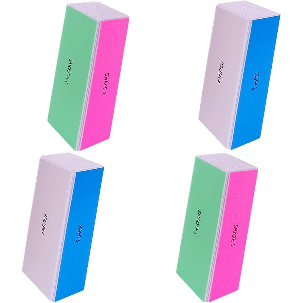 Bloco Polidor de Unhas 4 em 1 (4 Peças), Blocos Polidores para Unhas Naturais e Acrílicas, Bloco Polidor para Unhas com