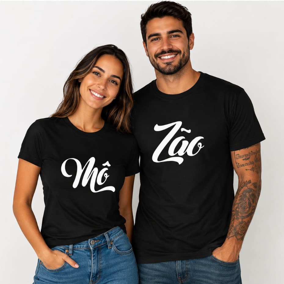 KIT 2 Camisetas Casal (MOZÃO) 100% algodão