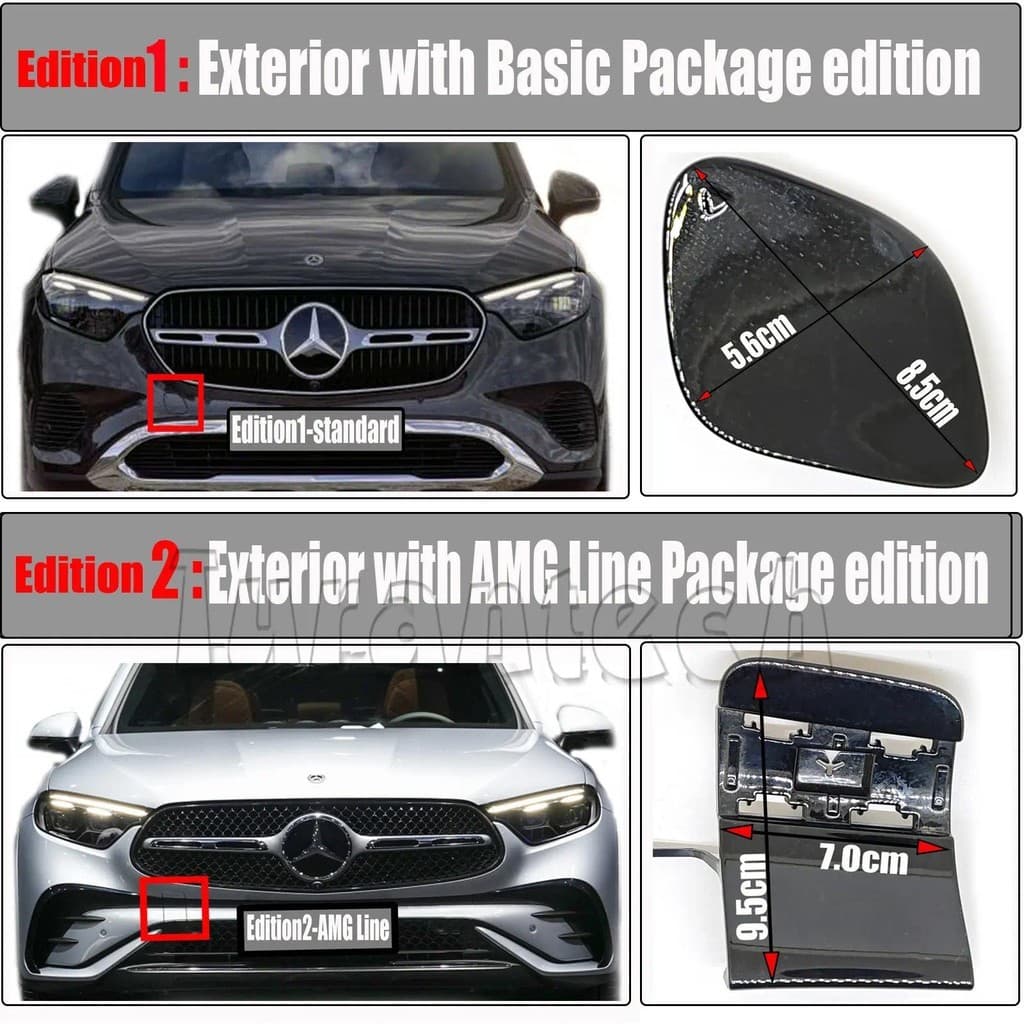 Para 23-up Mercedes Benz GLC X254 W254 GLC180 GLC200 GLC220 GLC300 GLC350 GLC400 Capa De Reboque Dianteiro Gancho Olho
