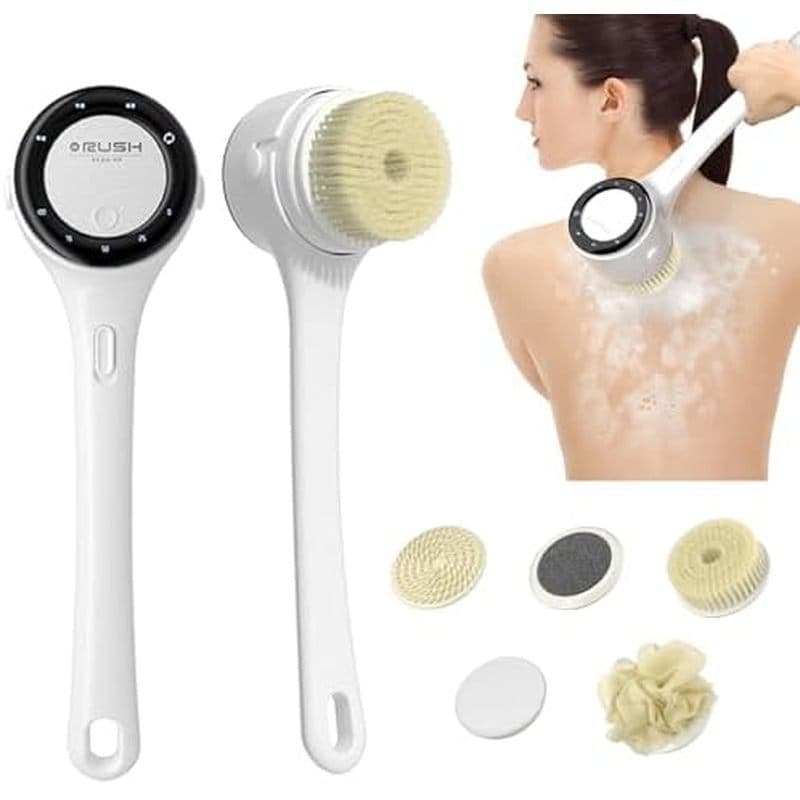 Escova Corporal Elétrica , Purificador De Silicone De 3 Velocidades Com Display L Traseiro 5 Em 1 Para Chuveiro , Escova