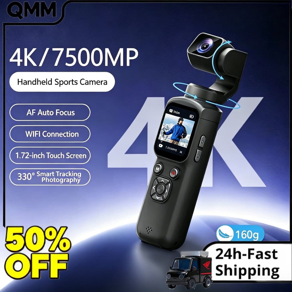 Câmera 4K Pocket 3 Com 330 ° Estabilizador De Cardan De Rastreamento Facial De Ação Digital WiFi Tela Sensível Ao Toque