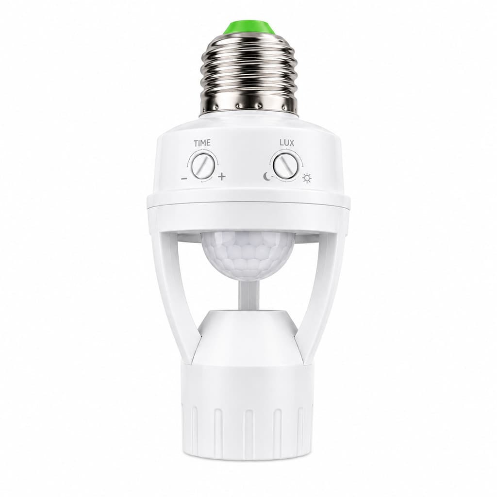 Sensor de Presença Movimento E27 360° Até 6 Metros Luz Acende Sozinha Ao Detectar Movimento