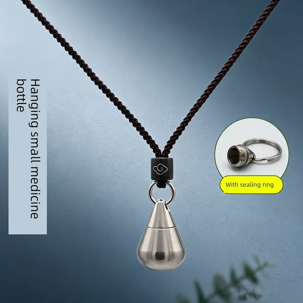 Caixa de comprimidos de glicerina nitrato de primeiros socorros Mini gota de água pingente chaveiro portátil High-End pe