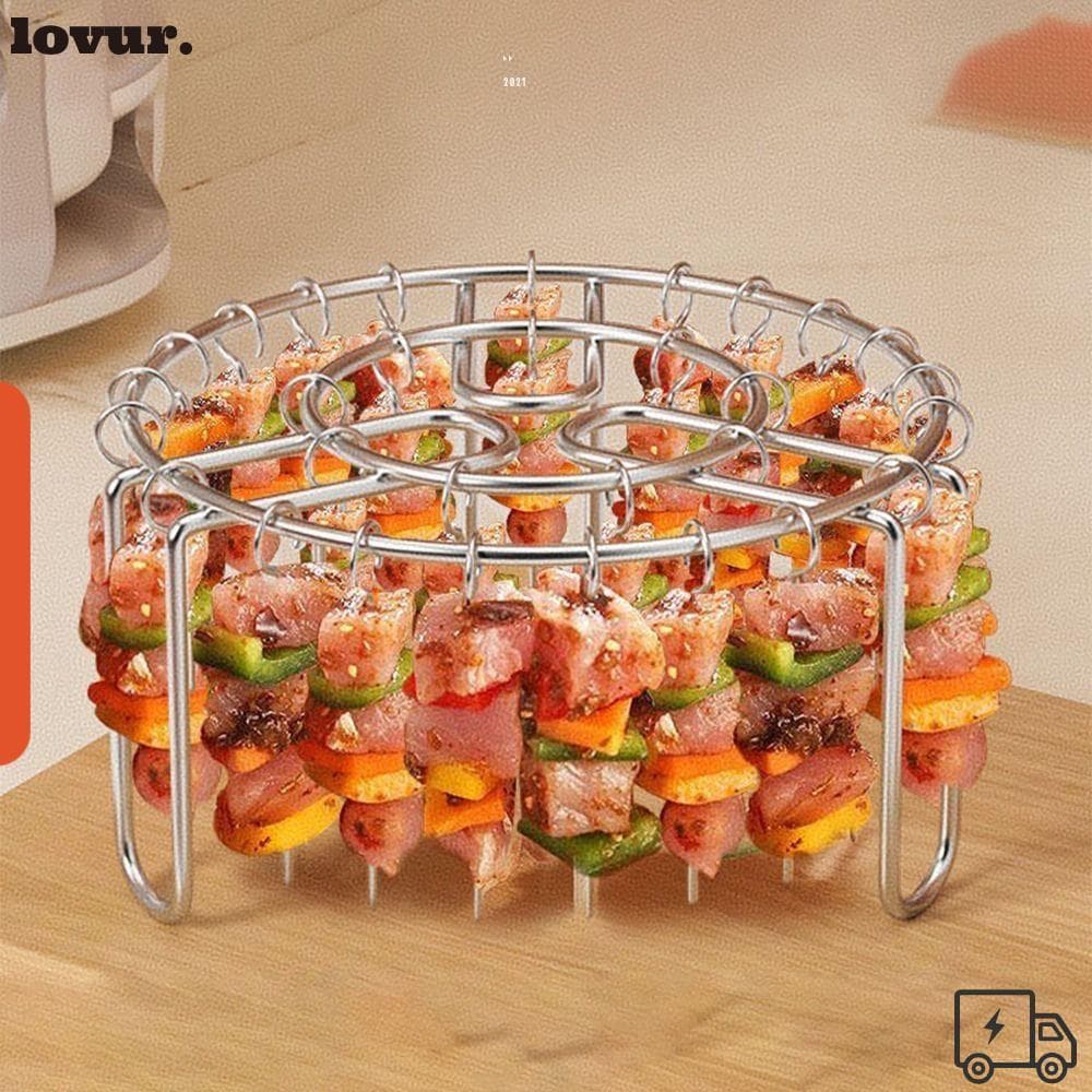 Rack De Grelha Vertical, Suporte De Espeto Removível De Aço Inoxidável , De Corda