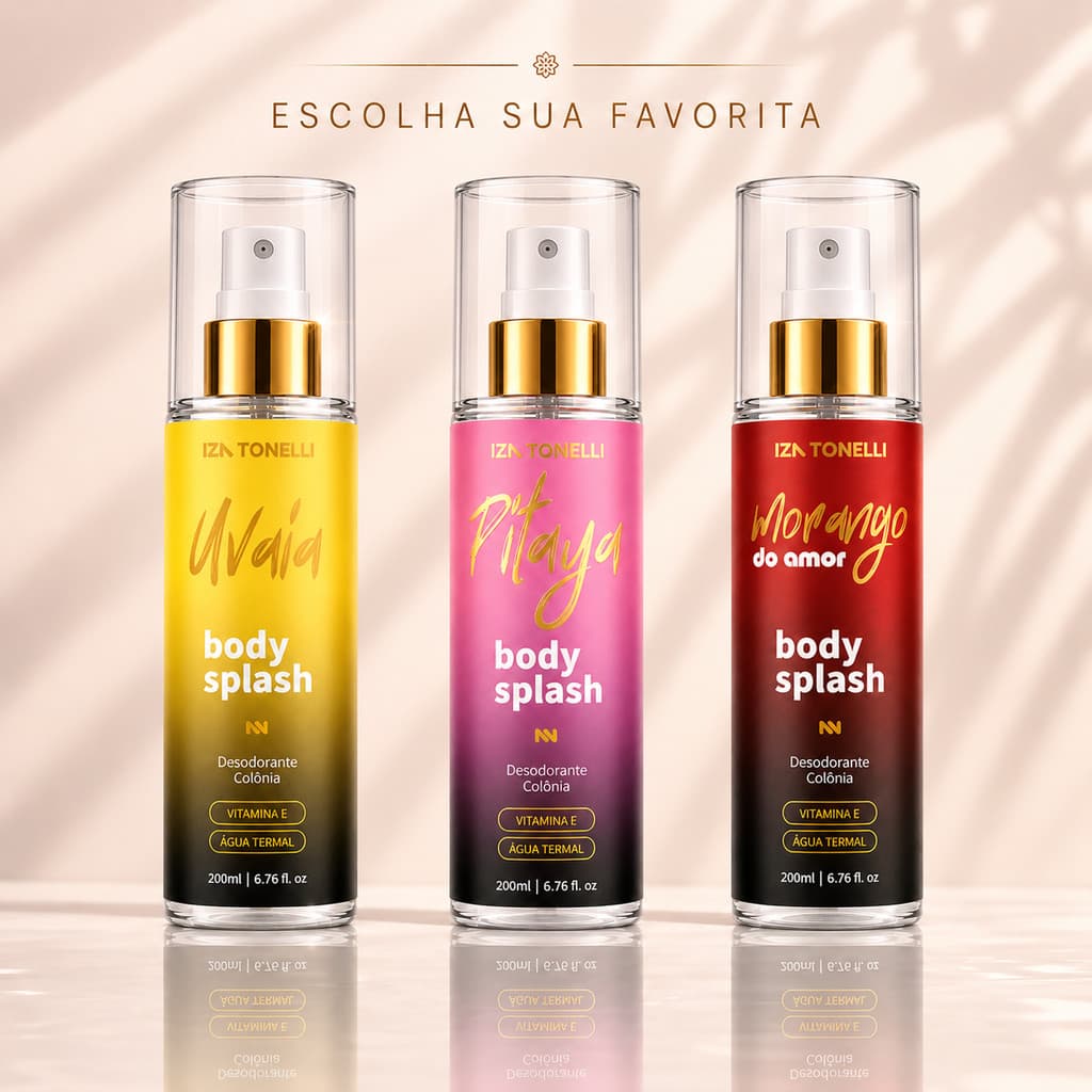 Body Splash Feminino Desodorante Colônia Linha Frutas Perfume De Luxo Premium 200ml Iza Tonelli
