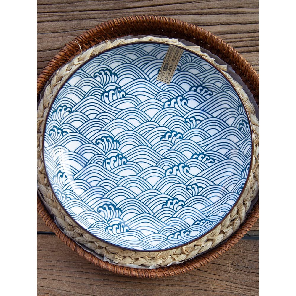 Estilo japonês quatro estações Underglaze cor talheres doméstico placa de cerâmica placa redonda prato de sopa prato pri