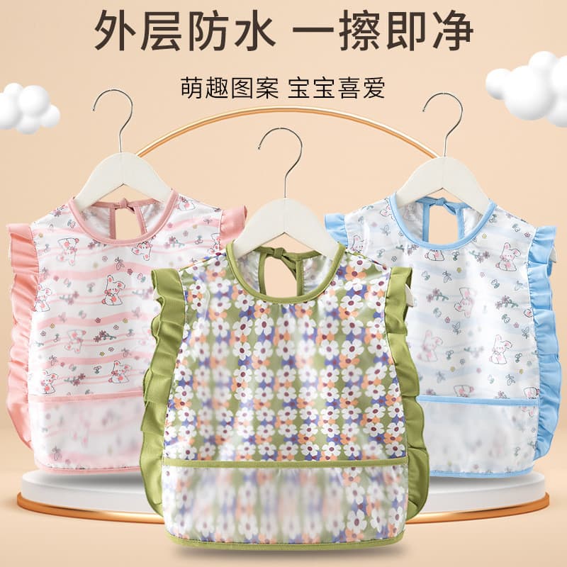 Bebê sem mangas verão anti-sujo à prova dwaterproof água comer anti-desgaste bebê ao ar livre babador estilo fino crianç