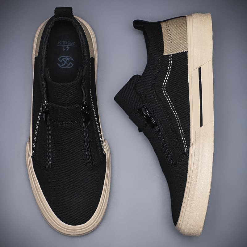 Piscando novo estilo primavera outono lona sapatos masculinos casuais deslizamento preguiçoso meados de topo velho pequi