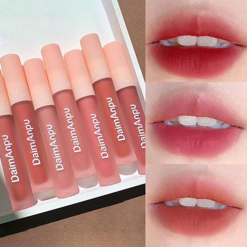 Brilho labial Pink Mist Bear genuíno!Lip Glaze Lip Purê Feminino Batom Barato Nicho Marca Outono Inverno Pimenta Claream
