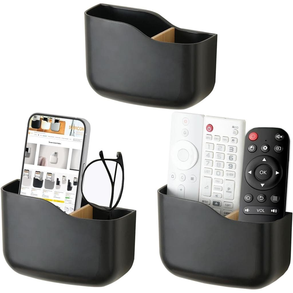 Suportes de Parede para Controle Remoto SUNFICON, Pacote com 3, Suporte Adesivo para Controle de Media Player, Organizad