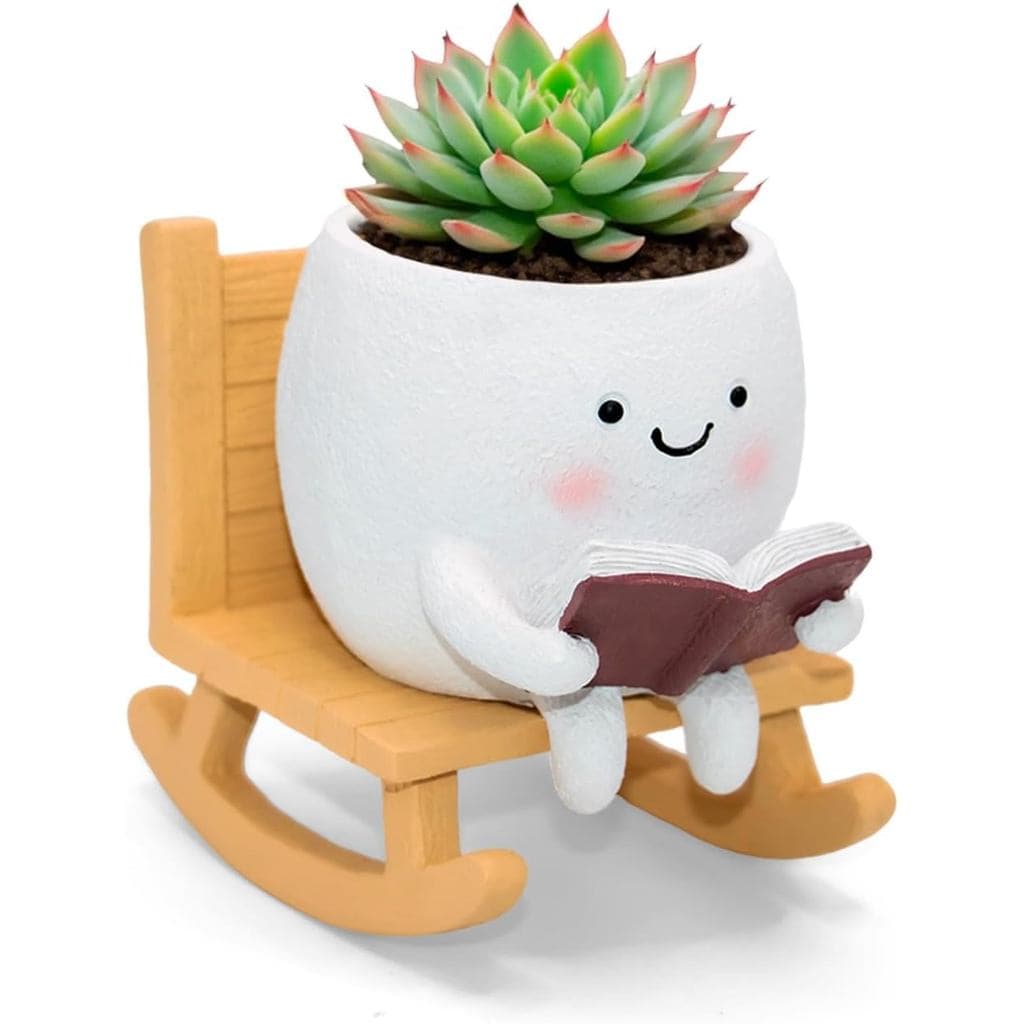 LAUGOKEBE Vaso de Plantas em Forma de Rosto Sorridente, Vaso de Resina Fofo para Interiores e Exteriores, Vaso de Sucule