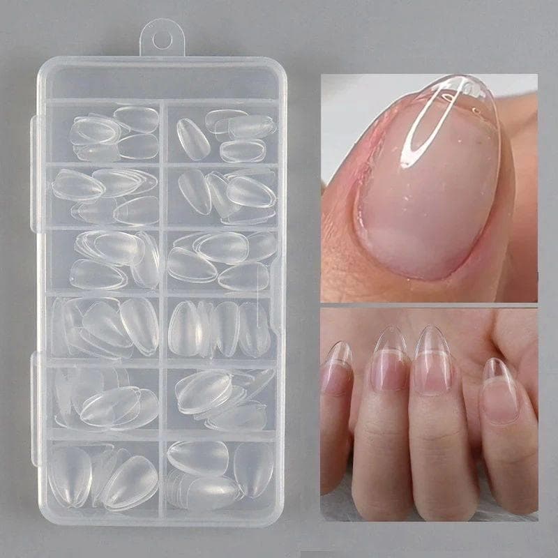 120pcs XXS Super Curto Amêndoa Cobertura Completa Esculpida Gel Macio N
