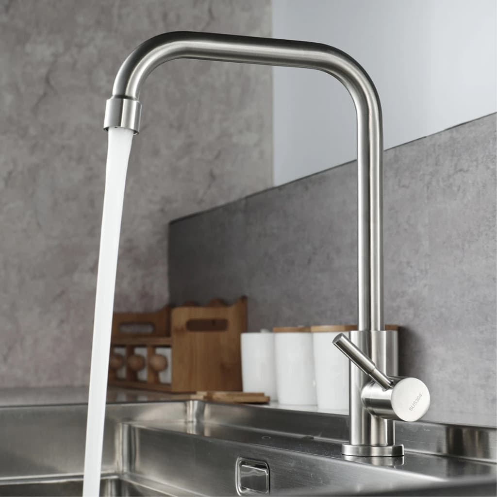 Torneira Inox De Bancada Mesa Cuba Para Cozinha Bica Alta