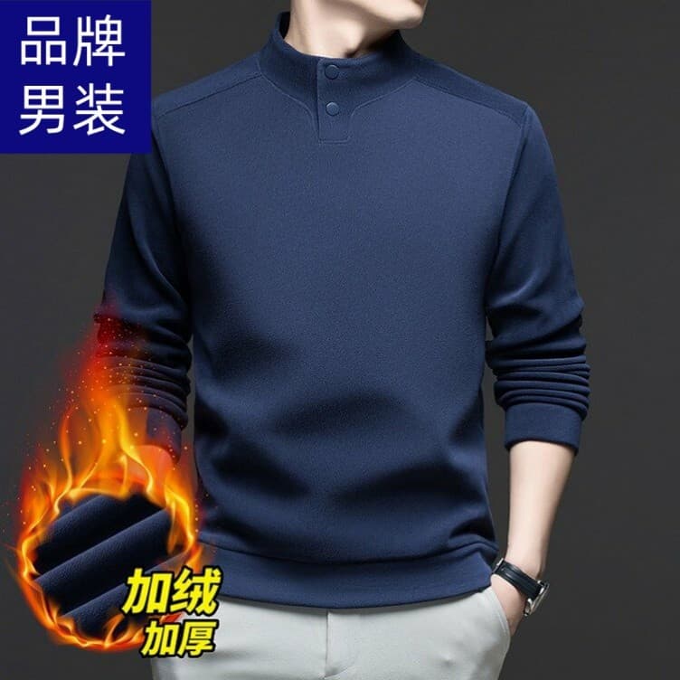 2026/marca outono inverno forro de lã moletom masculino novo estilo camisa de fundo de lã austríaca Casual na moda topo