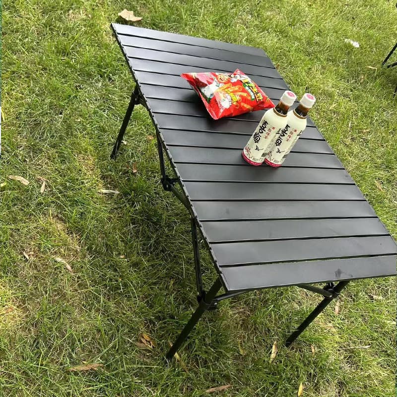 Pode armazenar mesa de Metal ao ar livre piquenique churrasco luz mesa acampamento tenda aço carbono ovo rolo mesa