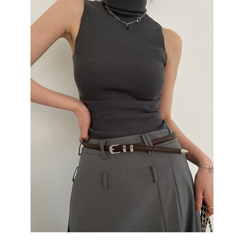 Moda feminina estilo fino com cinto Jeans 2026 novo estilo Ultra-estreito versão coreana High-End ins estilo simples cin