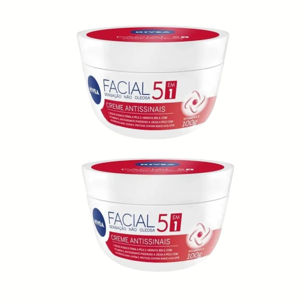 Kit 2 Creme Facial Nivea Antissinais com Vitamina e 100g