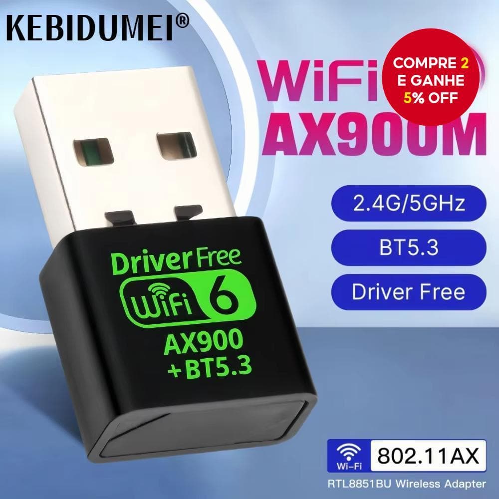 Adaptador USB WiFi 5 2 Em 1 Placa Sem Fio De Rede 600Mbps Bluetooth Receptor 2.4Ghz Para PC