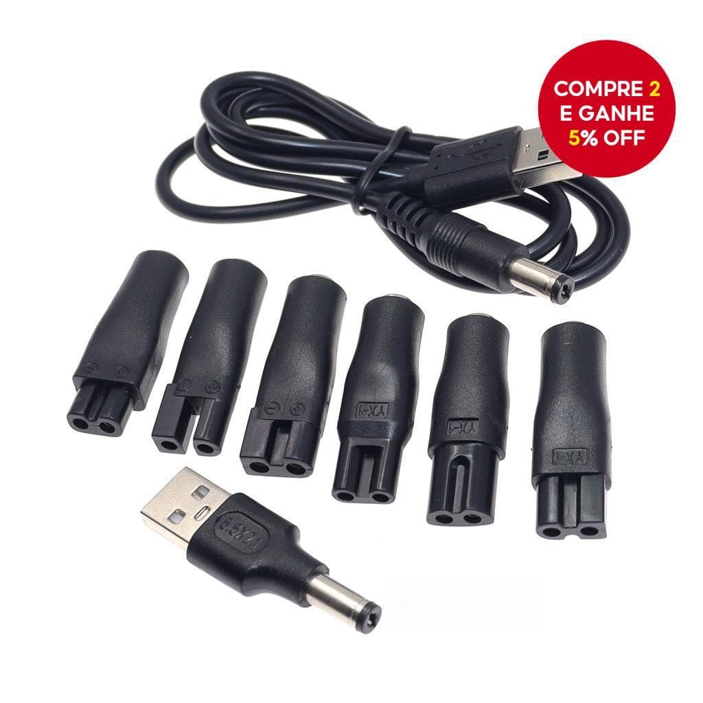 Cabo Carregador USB Universal 5V 8 Unidades-Adaptador De Alimentação De Substituição Para Máquinas De Cortar Cabelo Elét