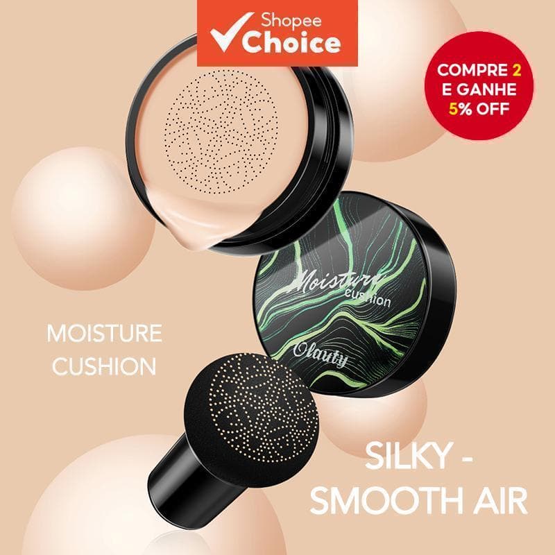 BB creme de cuidados com a pele com cobertura duradoura, hidratante e iluminadora CC cushion, acompanha um pincel de