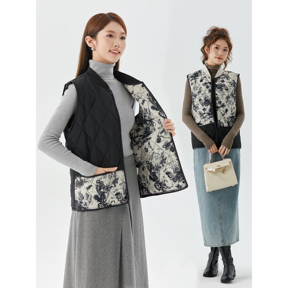 2026 para baixo colete de algodão feminino outono inverno forro leve colete térmico Bottoming roupa interior estilo chin