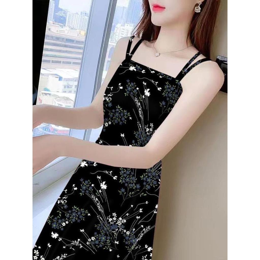 Saia suspensa verão novo estilo chinês mais magro olhar redução de idade capa carne exterior usar vestido sem mangas com