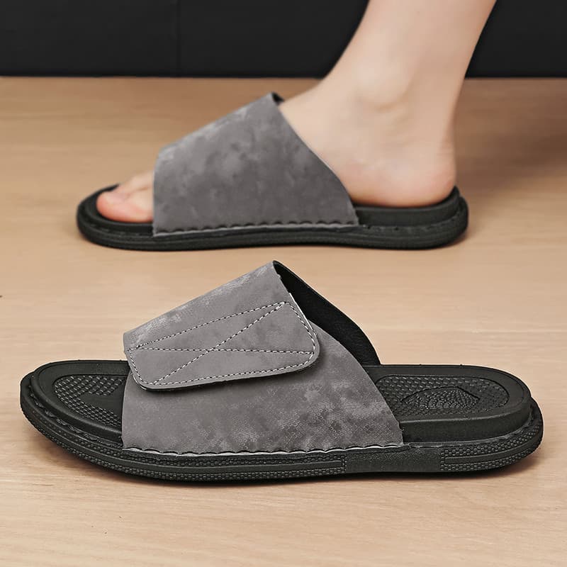2026 novo estilo de verão chinelos casuais masculinos antiderrapantes Velcro chinelos masculinos respirável All-match ba