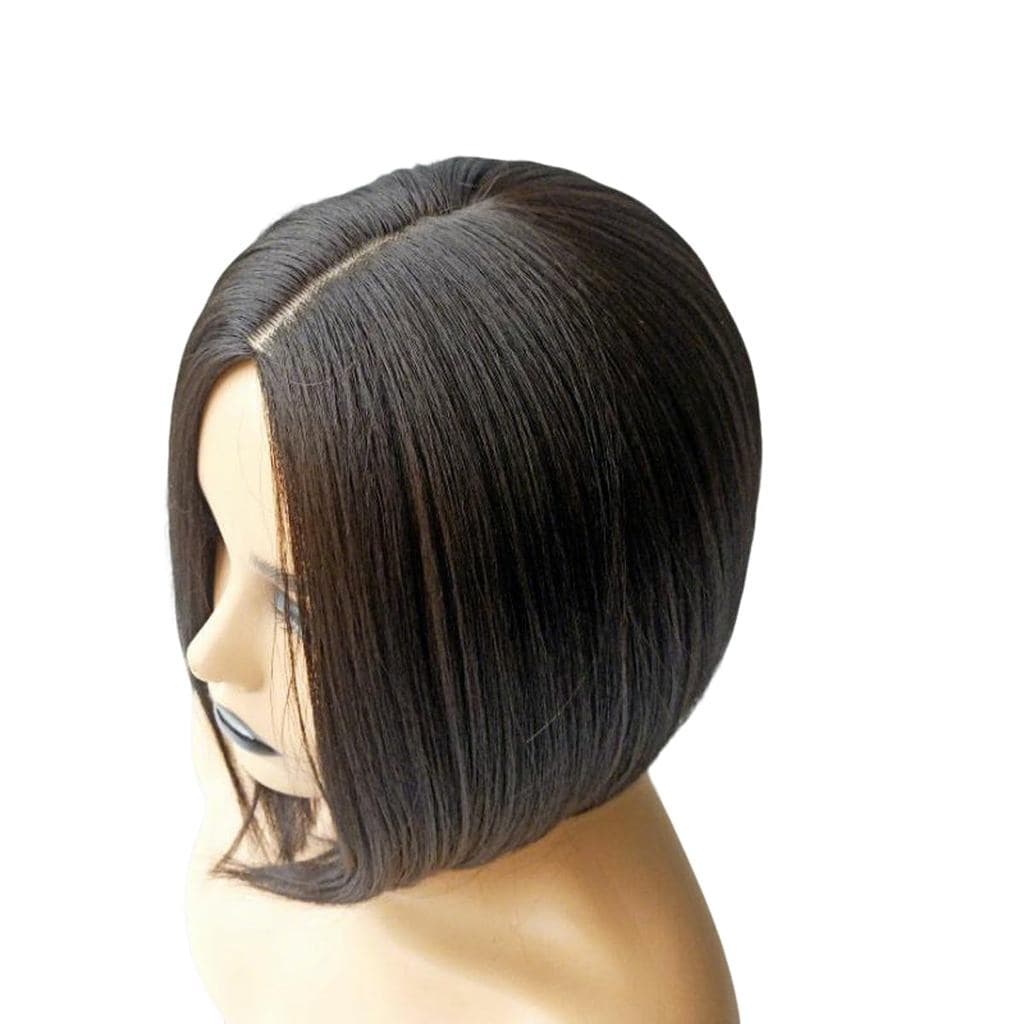 Peruca Feminina MELADY de 12 Polegadas, Cabelo Curto Preto Liso BOBO, Fibra Macia Resistente a Altas Temperaturas, Peruc