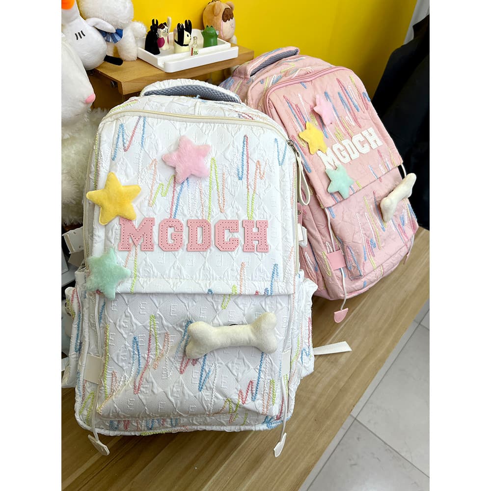 Crianças mochila meninas estudantes do ensino fundamental primeira série listrado júnior estudantes do ensino médio moch