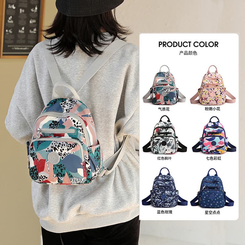Mochila feminina 2025 novo estilo versão coreana ins estilo chinês Floral Oxford pano Mini mochila moda
