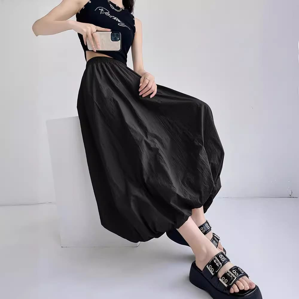 Design sentimento plissado flor Bud saia feminina verão novo estilo versão coreana cintura alta A linha saia de comprime