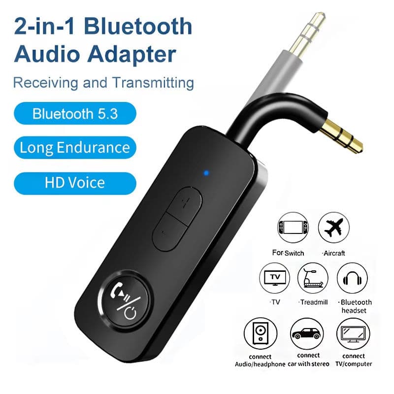 Transmissor Bluetooth 5 Adaptador USB de Áudio Auxiliar Receptor Rádio FM