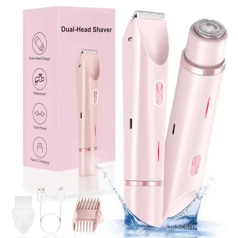 Aparador Elétrico de Biquíni para Mulheres, Recarregável 2 em 1 para Remoção de Pelos Corporais e Faciais, Aparador à Pr