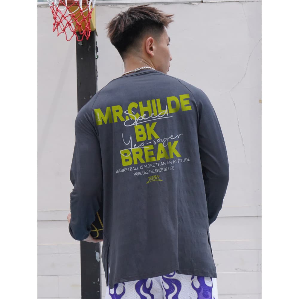 Estilo de assinatura basquete moletom de manga comprida masculino verão solto Casual camisa de fundo treinamento tiro te